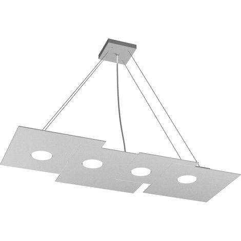 Sospensione Moderna Rettangolare Plate Metallo Grigio 4 Luci Gx53 (1/4)