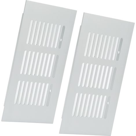 Lüftungsgitter aus silberfarbener Aluminiumlegierung, rechteckig, 80 x 150 mm / 3,14 x 6 Zoll, zur Wärmeableitung, für Schränke, Wohnmobile und Camper. (1/5)