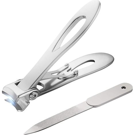 Coupe-ongles à ouverture de 15 mm, ensemble de coupe-ongles en acier inoxydable, argent (1/3)