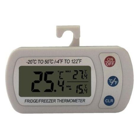 Hochpräzises elektronisches Thermometer, wasserfest – 2 Stück mit Min/Max-Speicher – für Kühlschrank, Gefrierschrank und Küche (1/4)