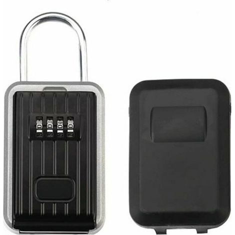 Boîte Verrouillage Clé Murale Cadenas Combinaison Étanche Rangement Sûre Clés Alliage D'aluminium Serrure Sécurisée Portable avec Couvercle Coulissant pour Garage Domicile Office School Studio (1/5)