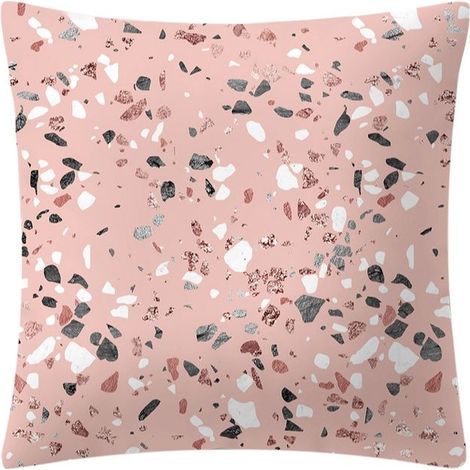 OKUMGGYJ Kissenbezug - 45 x 45 cm - Goldrosé Samt - Zeitgenössisches Design