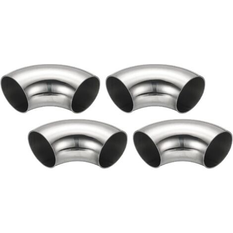 4pcs Coude À 90 Degrés Mandrin, 60mm OD En Acier Pour Échappement Raccord De Tuyauterie Inoxydable 304 Tuyau D'Échappement Main Courante D'Escalier HVAC - 48mm (1/5)