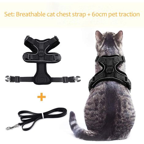 Ausbruchsicheres Katzengeschirr und Leine, verstellbare wasserdichte Laufweste, unverzichtbares Accessoire für kleine Katzen, verstellbare Größe, erhöhte Sicherheit. (1/5)