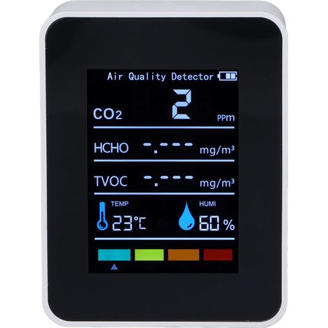 Weißer Infrarot-CO2-Detektor, präzise Echtzeitmessung von Kohlendioxid, Temperatur, Luftfeuchtigkeit und Luftqualität, Überwachung (1/5)