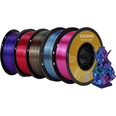 Filamento para impresora 3D, PLA sedoso, compatibilidad versátil, mezcla de seda de 5 kg, color A (1/2)