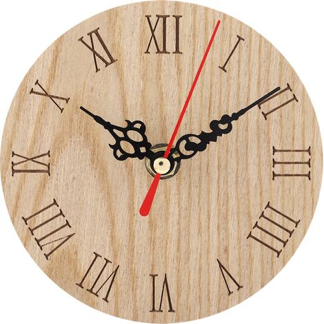 Horloge Murale Extérieure en Bois pour Jardin et Couloir, Affichage Analogique Classique (12cm) (1/5)