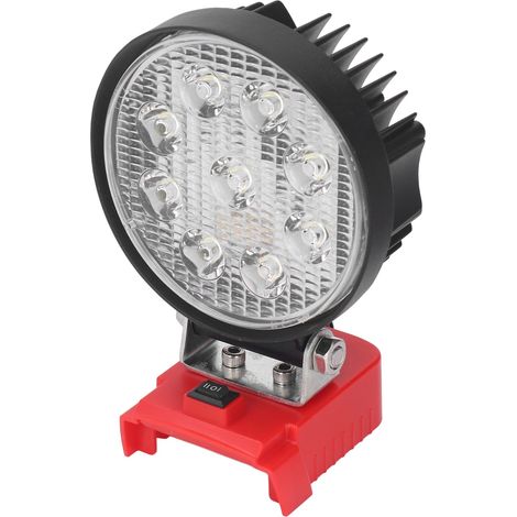 Projecteur de travail LED 6000K 27W 2400LM à 2 niveaux de luminosité, faisceau large, sans fil, pour batterie lithium-ion M18 (1/5)