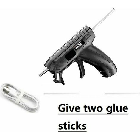 Pistola de pegamento termofusible inalámbrica de 3,6 V, recargable por USB, de alta temperatura, ideal para reparaciones domésticas y proyectos de bricolaje. -Crezuo