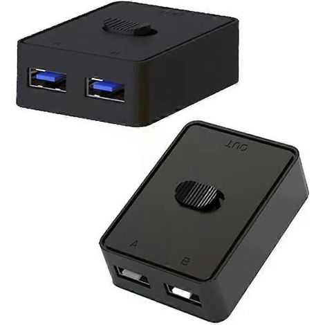 1 Stück USB30-Schalter, bidirektionaler USB-Schalter (2 Eingänge, 1 Ausgang / 1 Eingang, 2 Ausgänge), USB-Umschalter für 2 Computer zur gemeinsamen Nutzung von Tastatur- und Mausschaltern (1/4)