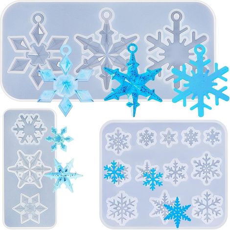 Patelai 3 Stück Schneeflocken Silikonformen Weihnachten Epoxidharz DIY Geschenk (1/5)
