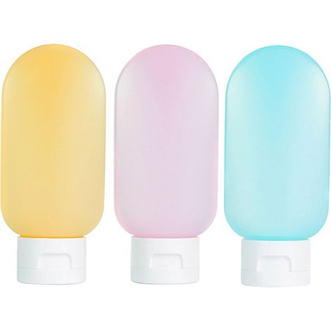Ensemble de 3 flacons vides Gardenne pour voyage, contenants pour lotion et shampoing de 60 ml, souples et résistants à l'usure, pour une utilisation portable. (1/5)