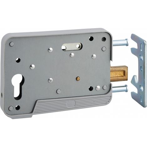 Thirard – Boitier de serrure en applique double entrée pour portillon – Acier – Dimensions 150x108mm – Axe 130mm – Réversible – Gâche plate incluse (1/2)