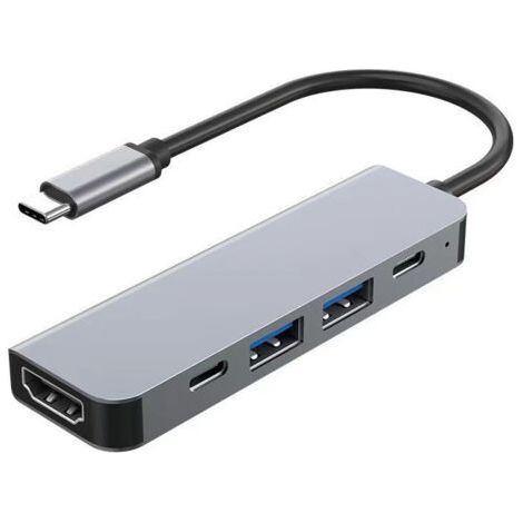 USB-C-Hub, USB-Dockingstation, USB-C-Adapter, 5-in-1 für MacBook Pro Air M1/M2, 4K HDMI, USB 3.0, USB-C, 100W PD, für Apple iPad, Dell, Samsung Switch, Surface und andere Typ-C-Geräte (1/5)