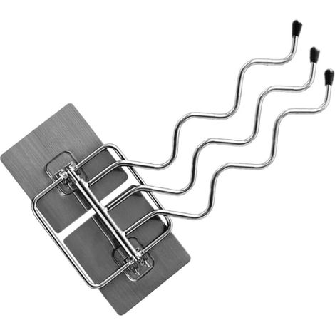 Organisateur mural rotatif à 3 niveaux en inox pour serviettes, avec fixation sans perçage, porte-serviettes antidérapant-torchons (1/5)