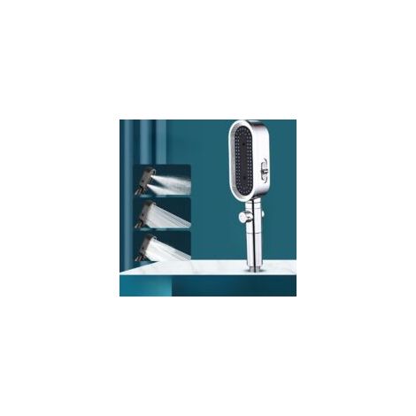 Pommeau de Douche 3 Modes Adoucisseur d'Eau Buses Anti-Obstruction Lavage Puissant pour Baignoires Carreaux Animaux Domestiques Argent - AUTRES (1/3)