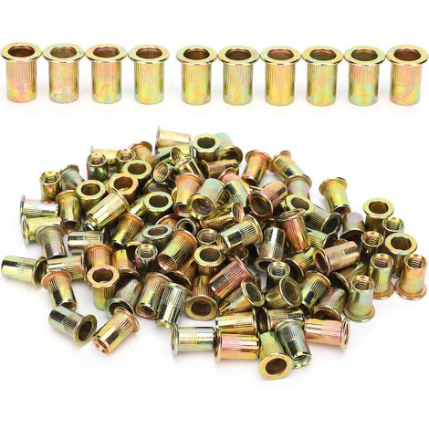 cosse a sertir-200 Rivets à Rivetage M6 Zinc Coloré en Acier Carbone – Fixations Industrielles pour Assemblage Automobile, Ascenseurs et Équipements Électromécaniques (Lot de 200) (1/5)