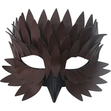 Mezza maschera leggera in feltro con becco e piume d'uccello, adatta per Halloween, feste in costume, balli in maschera ed eventi a tema, vestibilità regolabile.