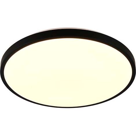 LED Deckenleuchte Deckenlampe Wohnzimmerlampe schwarz Dimmbar Fernbedienung D 49cm