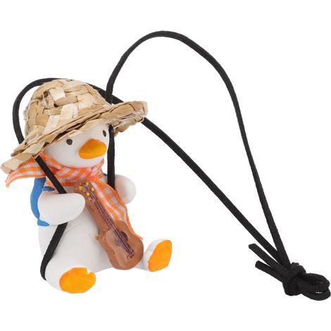 Canard suspendu balançoire décoratif rétroviseur voiture, jouet pendentif canard oscillant mignon pour guitare chapeau de paille (1/5)