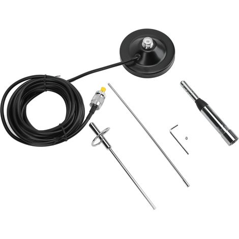 Antenne VHF/UHF pour voiture avec ventouse, câble de 5 m, adaptateur SMA femelle, étanche et prête à l'emploi. (1/5)