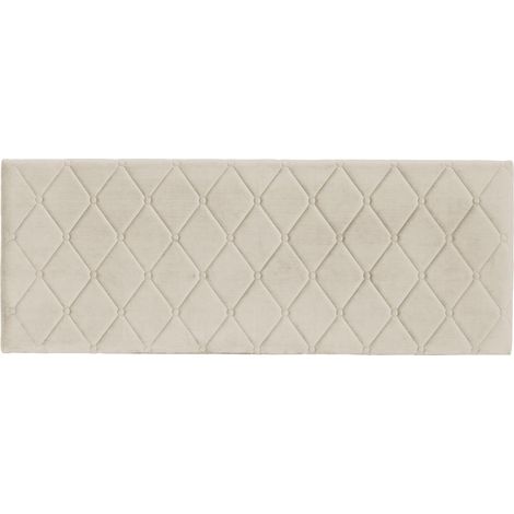 Baroni Home Testata del Letto Imbottita in Velluto Beige con Struttura Interna in MDF, Doppio Gancio in Acciaio e Altezza regolabile, Facile Montaggio a Muro, Design Elegante e Confortevole,142x55 cm (1/5)