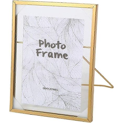Dekoratives Glas-Fotodisplay für Trockenblumen, Metallposter, ideal für Schlafzimmer, Büro und Schreibtisch – Geschenkidee-M Golden (1/5)