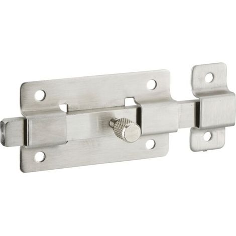 Targette pêne plat pour porte d'ameublement, 75mm, inox - (1/2)