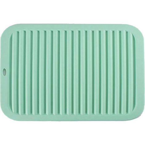 Dessous de verre antidérapant et imperméable en silicone, tapis isolant thermique, set de table en silicone, vert nordique (1/5)