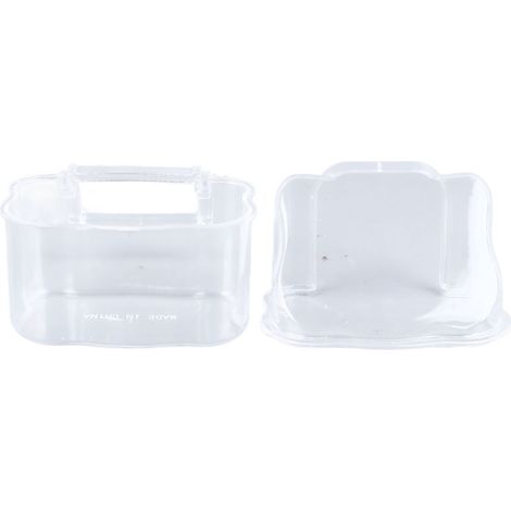 Cage à oiseaux, conteneur d'alimentation suspendu, boîte à nourriture en plastique Transparent avec couvercle pour balcon de la maison (1/5)
