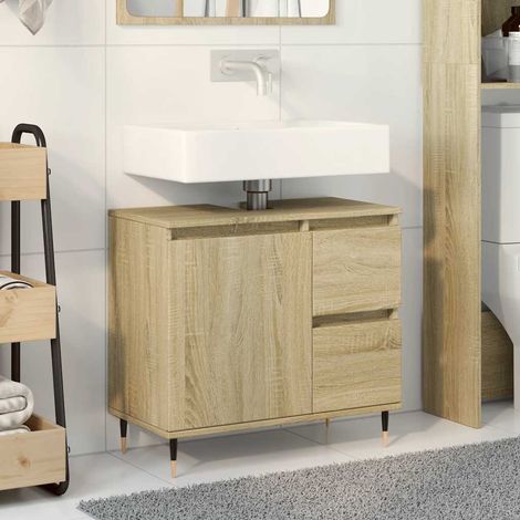 vidaXL Mobile Lavabo da Bagno Rovere Sonoma 65x33x60 cm in