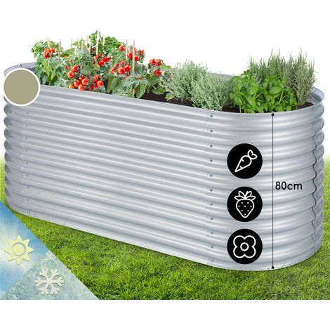 High Grow Hochbeet Gartenbeet 2,0m Zink-Alu-Beschichtung silber (1/5)