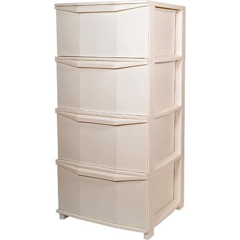 Cassettiera in Plastica Pratika 4 Cassetti Bianca 37,5 x 37 x 80 cm (1/2)