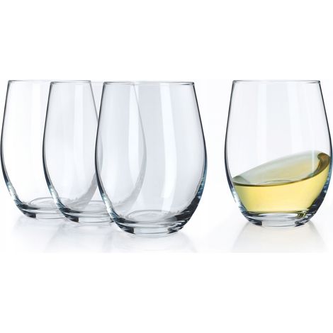 KADAX Vasos de agua con calcio neutro 580 ml - Copas de vino transparentes - Copas de vino universales modernas - Vasos de zumo - Juego de vasos (Susanne, 4)