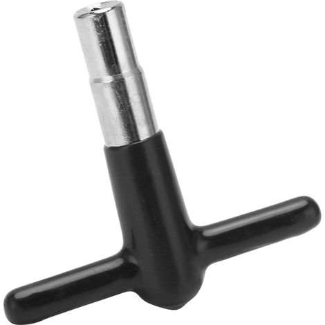 Clé d'accordage batterie T manche métal robuste, 4 pièces, tournevis tambour avec poignée silicone noire, réglage fluide, accessoire percussion durable (1/5)