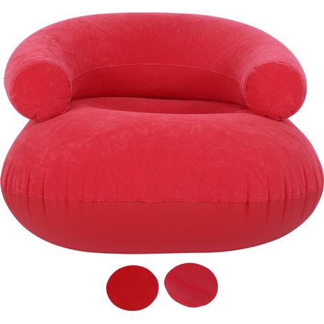Canapé Gonflable Flocking avec Accoudoirs pour Intérieur et Extérieur (1/5)