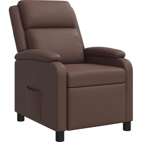 Recliner Brown Faux Leather vidaXL (1/5)