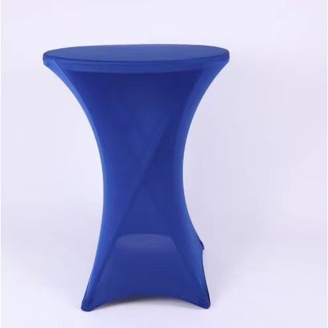 Lot de 4 Housses de Table Rondes Élastiques 60x110 cm - Bleu Royal, Nappe Extensible pour Table Cocktail Haute, Housse de Banquet et Réception, Fabrication Durable-lsw (1/2)
