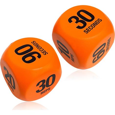 Dé à fitness orange x2, accessoire yoga et activité extérieure, pour sportifs, idéal salle de sport et maison, rend l’entraînement ludique. (1/5)