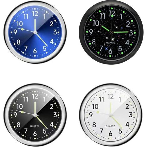 Horloge Quartz - 4 Pièces - Alliage - Adhésif Double Face - Tableau De Bord Auto Moto - 4x0,8cm (1/5)