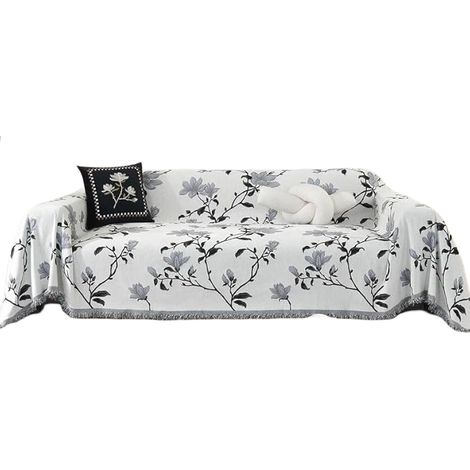 Coperta Copridivano Cotone Double Face Bianco 180 x 260 cm (1/5)