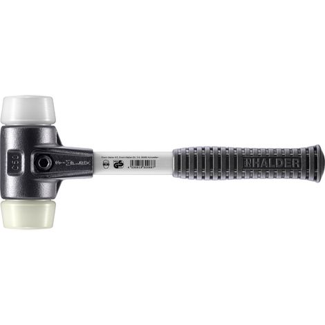 HALDER SIMPLEX Superplastik- / Nylonhammer mit verstärktem Tempergussgehäuse und Glasfaserstiel - D=50 mm - 3778.050 (1/5)