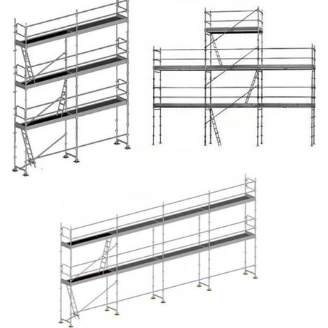 Ponteggio 3 en 1 - Struttura + Piani - Versione parapetto - DUO-3-1-SP