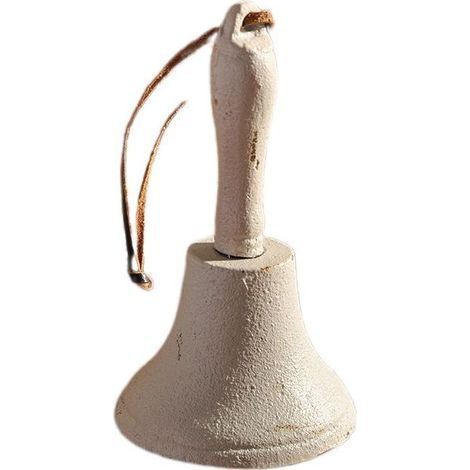 Sonnette en fer forgé vintage rustique américain, cloche décorative en détresse blanche pour porte, maison, jardin (1/5)