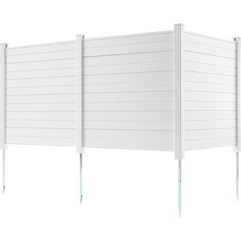 Panneaux d'intimité extérieurs, 127 cm L x 127 cm H, clôture pour climatiseur, abri pour équipement de piscine, clôture d'intimité horizontale en vinyle, parfait pour entourer une poubelle et des unit (1/5)