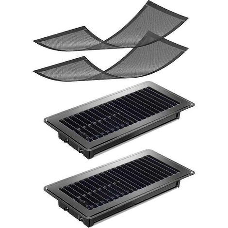 Grille de ventilation de sol 10 x 25 cm, avec 2 grilles magnétiques pour aération de sol réglables, incluses. (1/5)
