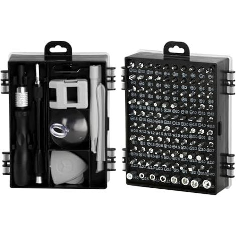 115 en 1 Kit de Tournevis Précision, Mini Set Outils Magnétiques Multifonction pour Reparation Portable PC PS4 PS5 Laptop Lunettes Téléphones, avec Embouts -