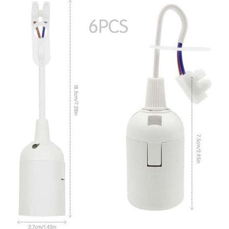 6 Stück E27 Lampenfassung 4A 250V Baustellenfassung für Glüh- und LED-Lampen oder Industrie (max. 60W/ Weiß) (1/4)