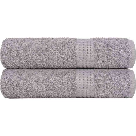 Serviettes FROGN, lot de 2, grises, 50x100 cm, 360 g/m² (1/5)