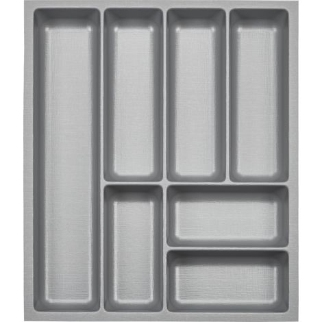 ORGA-BOX 3 Besteckeinsätze Tiefe 473 mm silbergrau Schubladeneinsätze Breite 391 mm für Schubladen 500 mm